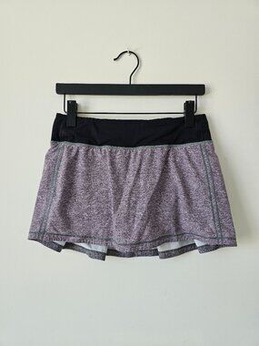 LULULEMON MBHL/BLK Grey Black 3.5" Lined Pace Rival Skirt Size 6